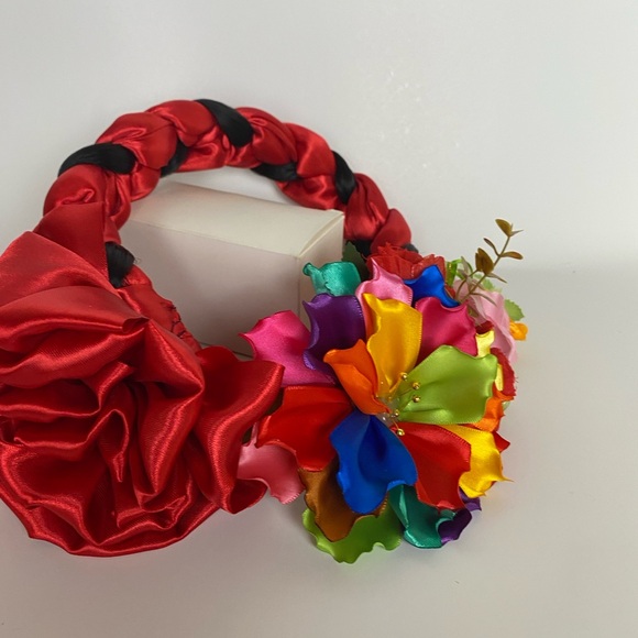 Colorful Floral Satin Headband main image 7